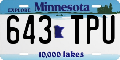MN license plate 643TPU