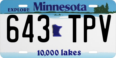 MN license plate 643TPV