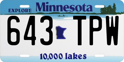 MN license plate 643TPW