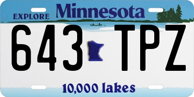 MN license plate 643TPZ