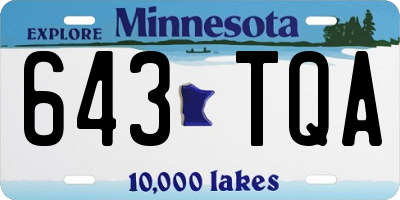 MN license plate 643TQA