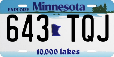 MN license plate 643TQJ