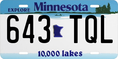 MN license plate 643TQL