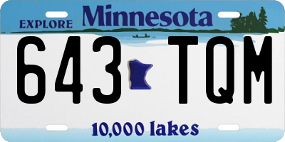 MN license plate 643TQM