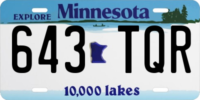 MN license plate 643TQR