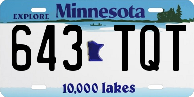 MN license plate 643TQT