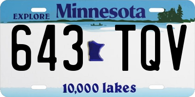 MN license plate 643TQV