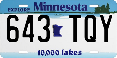 MN license plate 643TQY