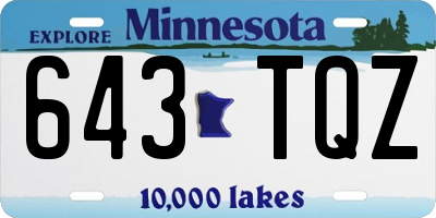 MN license plate 643TQZ