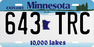 MN license plate 643TRC