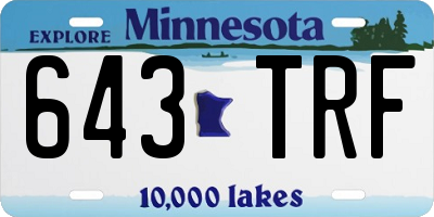 MN license plate 643TRF