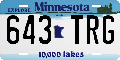MN license plate 643TRG
