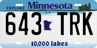 MN license plate 643TRK