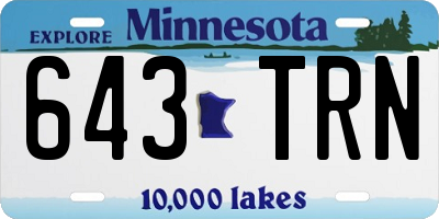 MN license plate 643TRN