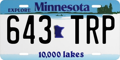 MN license plate 643TRP