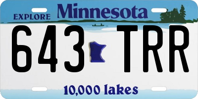 MN license plate 643TRR