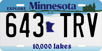 MN license plate 643TRV