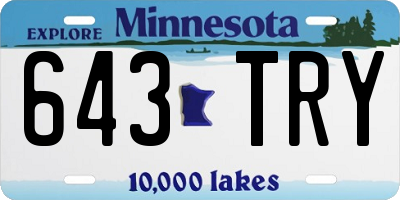 MN license plate 643TRY