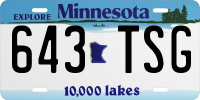 MN license plate 643TSG