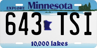 MN license plate 643TSI