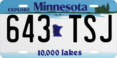 MN license plate 643TSJ
