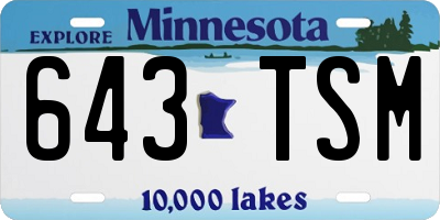MN license plate 643TSM