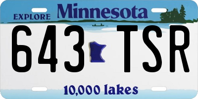 MN license plate 643TSR
