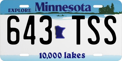 MN license plate 643TSS