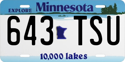 MN license plate 643TSU