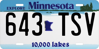 MN license plate 643TSV