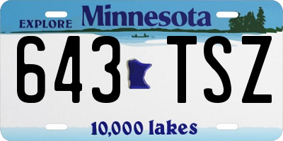 MN license plate 643TSZ