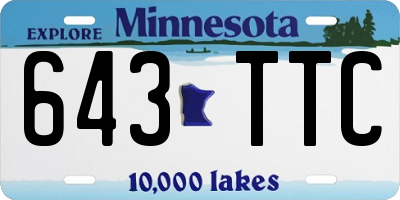 MN license plate 643TTC