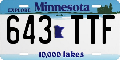 MN license plate 643TTF