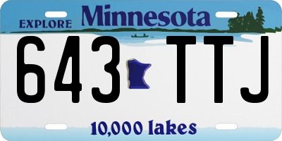 MN license plate 643TTJ