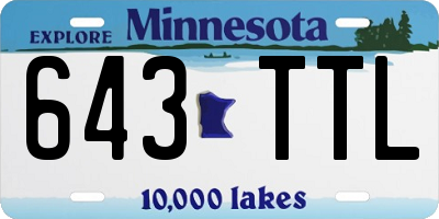 MN license plate 643TTL