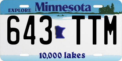 MN license plate 643TTM