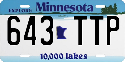 MN license plate 643TTP