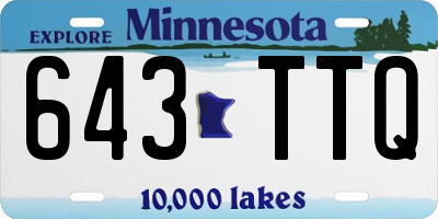 MN license plate 643TTQ