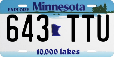 MN license plate 643TTU
