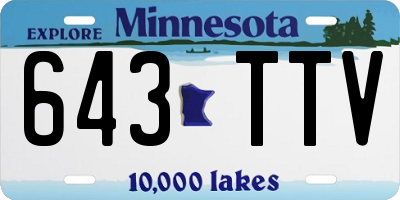 MN license plate 643TTV