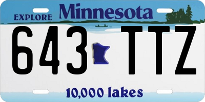 MN license plate 643TTZ