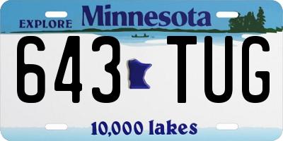MN license plate 643TUG