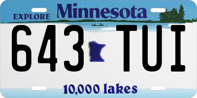 MN license plate 643TUI