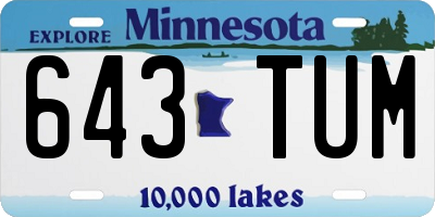 MN license plate 643TUM