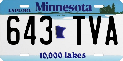 MN license plate 643TVA