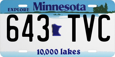 MN license plate 643TVC
