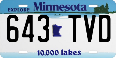 MN license plate 643TVD