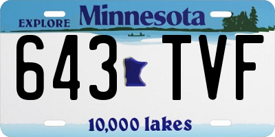 MN license plate 643TVF