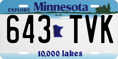 MN license plate 643TVK