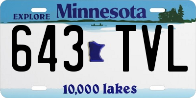 MN license plate 643TVL
